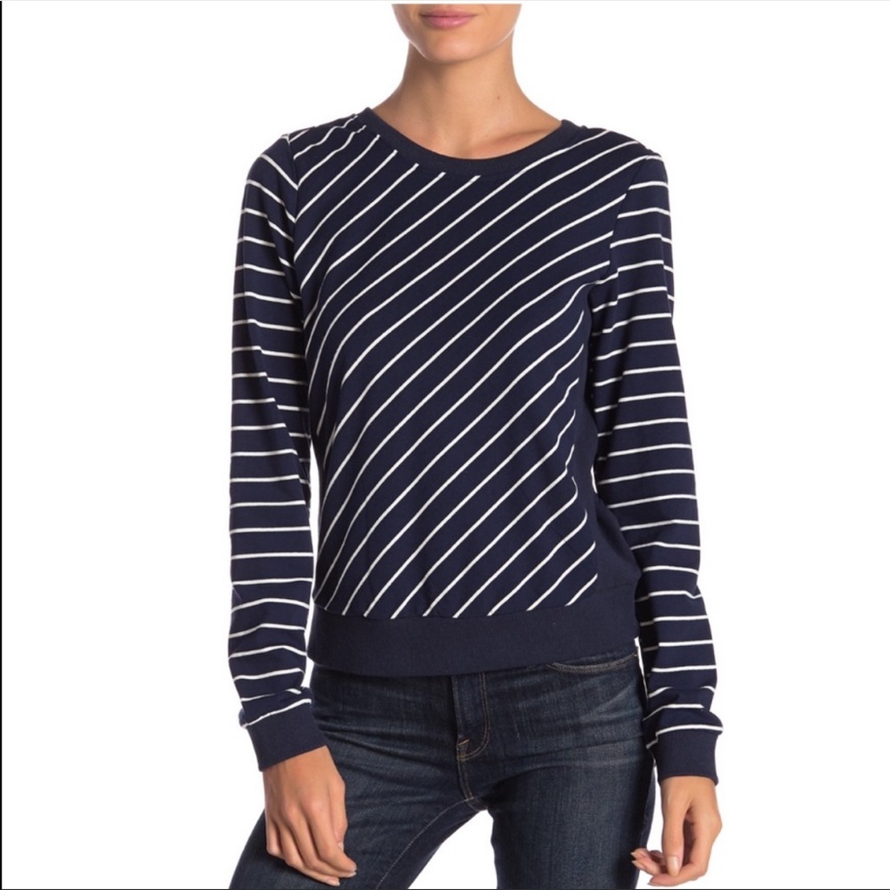 Code x Mode Striped Open Back Sweatshirt